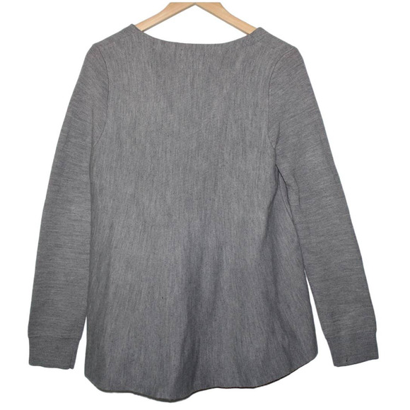 Womens Atelier Camille Gray Pink Pullover Long Sleeve V-Neck Sweater Size Medium - Picture 2 of 2